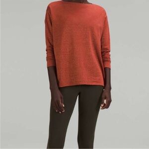 Lululemon Back in Action Long Sleeve Shirt Sparkle in cayenne